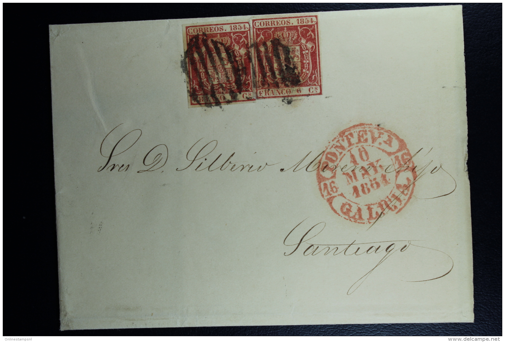 Spain: Cover De Pontevedra A Santiago Ed. 24 Mi Nr 26 , 1854 - Briefe U. Dokumente