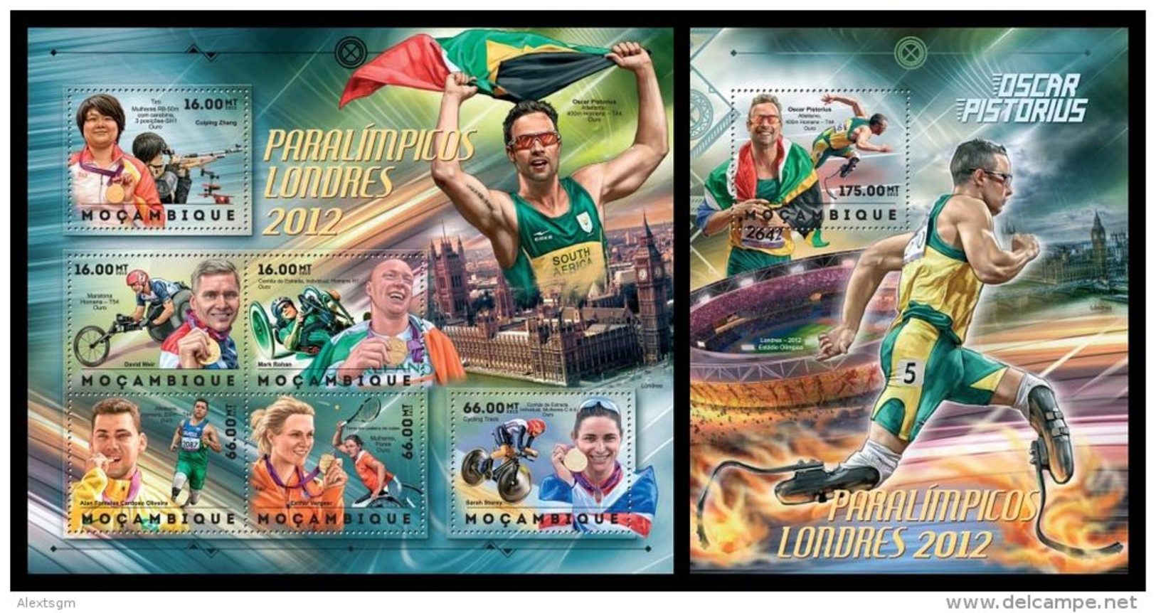 MOZAMBIQUE 2012 - London Paralympics; CV = 38 &euro; - Sommer 2012: London