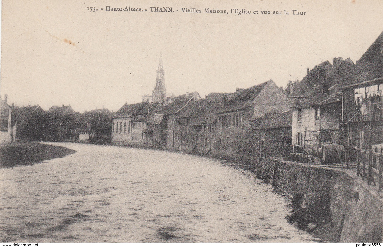 CPA- THANN - Vieilles Maisons,L'Eglise Et Vue Sur La Thur Dép68 TBE - Thann