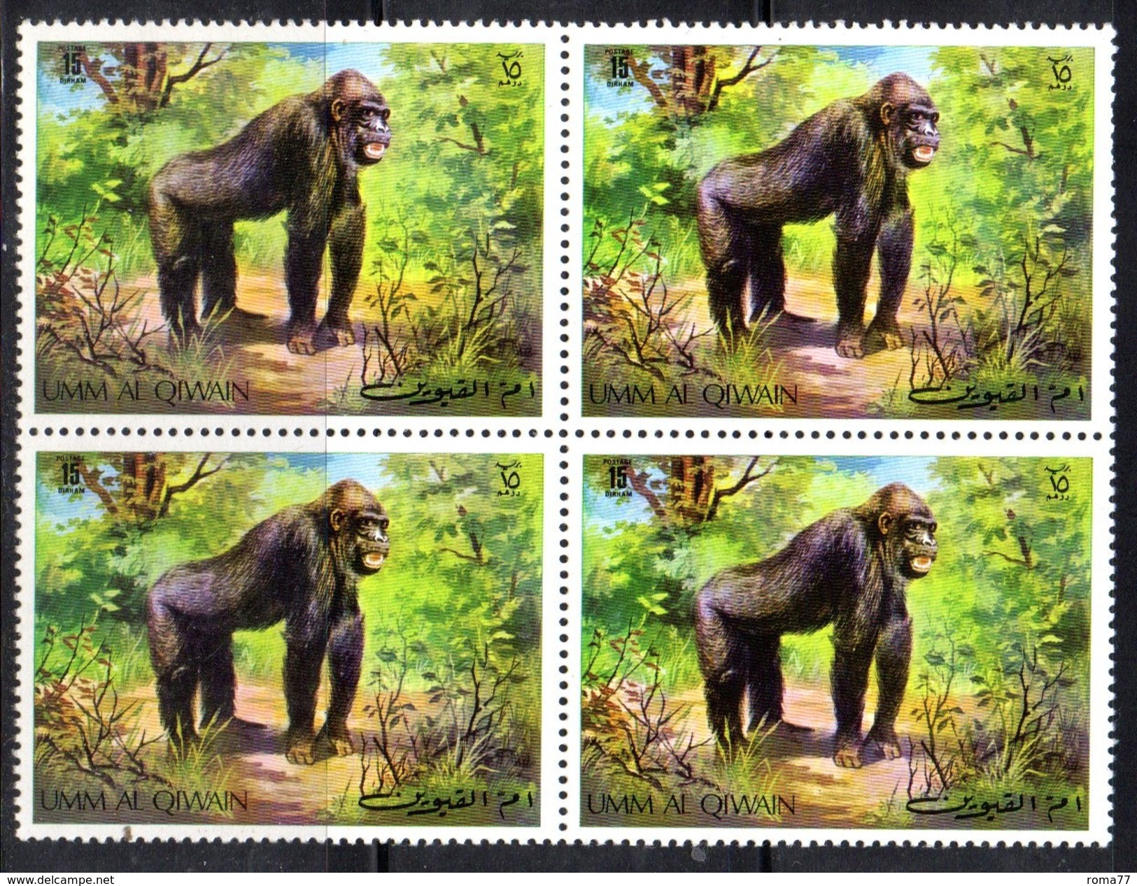 BF28 - UMM AL QIWAIN 1971 , Quartina Del N. 479  *** Orango - Gorilas