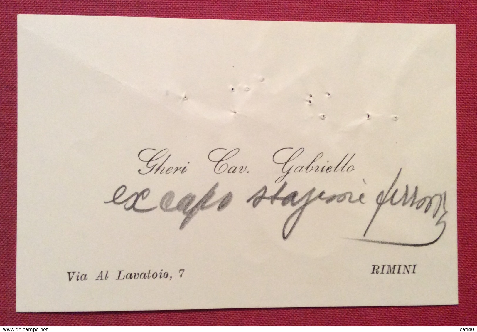 BIGLIETTO DA VISITA CAV.GABRIELLO GHERI  DEL 29/12/1932 Con Notebautografe - Cartoncini Da Visita