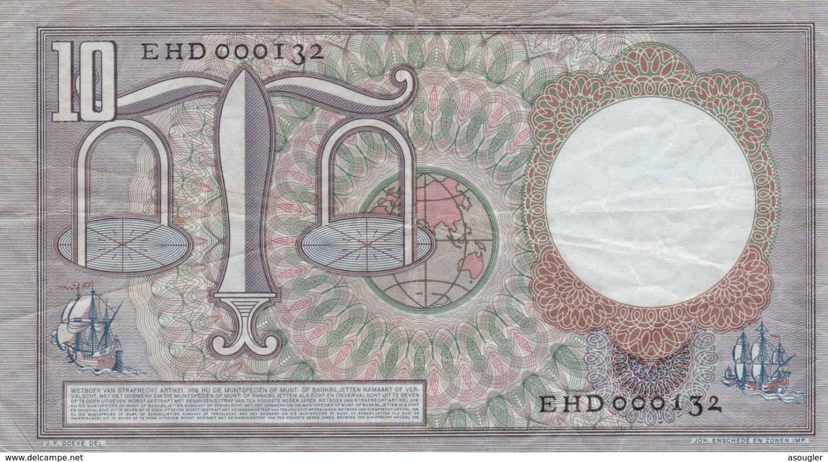 Netherlands 10 Gulden 1953 F P-85 - 10 Gulden