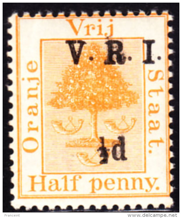 Orange Free State 1900 1/2p On 1/2p Faint Double Impression Of Overprint. Scott 44h. MNH. - Orange Free State (1868-1909)