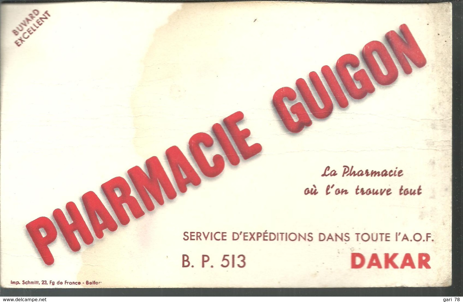 BUVARD Pharmacie GUIGON à DAKAR - Produits Pharmaceutiques