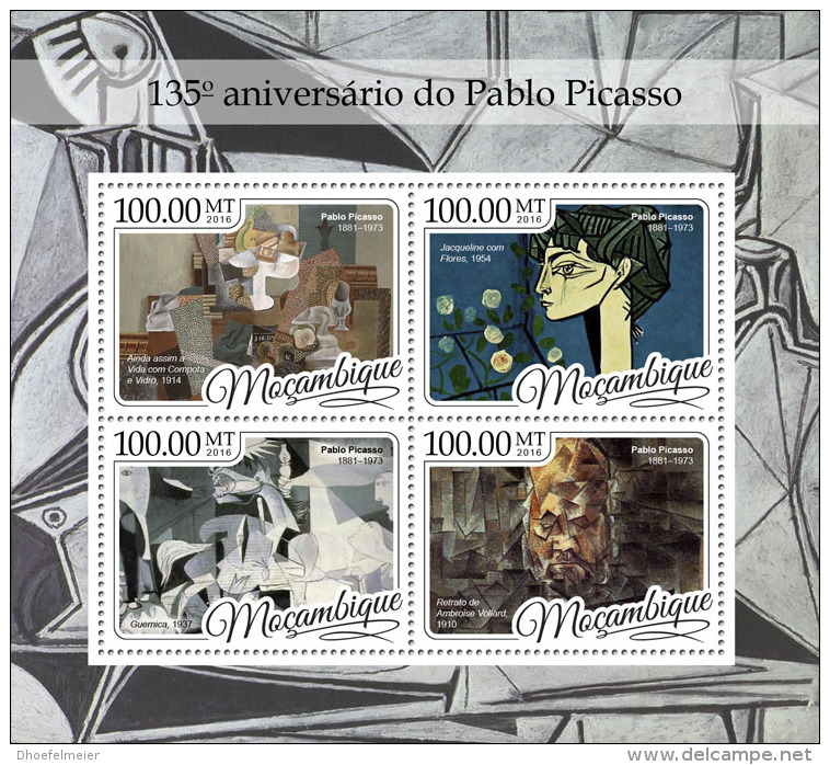 MOZAMBIQUE 2016 ** Pablo Picasso Paintings Gemälde Peintures M/S - IMPERFORATED - A1705 - Picasso
