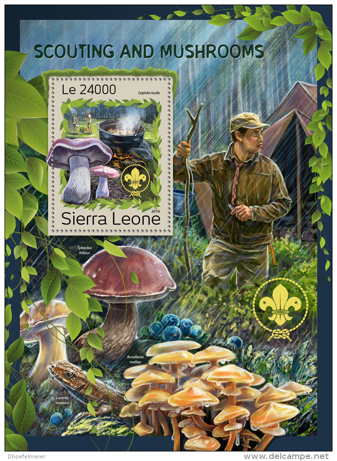 SIERRA LEONE 2016 ** Scouting Pfadfinder Scoutisme Mushrooms S/S - OFFICIAL ISSUE - A1705 - Gebraucht