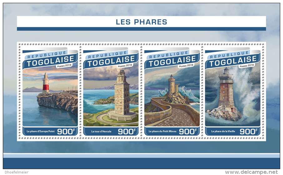 TOGO 2016 ** Lighthouses Leuchttürme Phares M/S - OFFICIAL ISSUE - A1705 - Vuurtorens