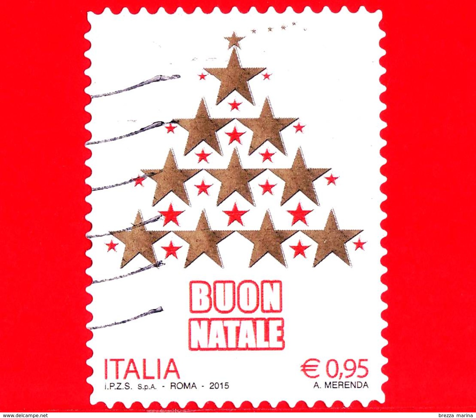 ITALIA - Usato - 2015 - Natale - Christmas - Albero Di Natale - 0,95 &euro; - Grafico - 2011-20: Usati
