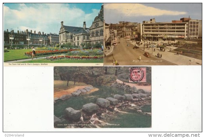 Angleterre -Yorkshire  - Sheffield - 3 Cartes  : ACHAT IMMEDIAT - Sheffield