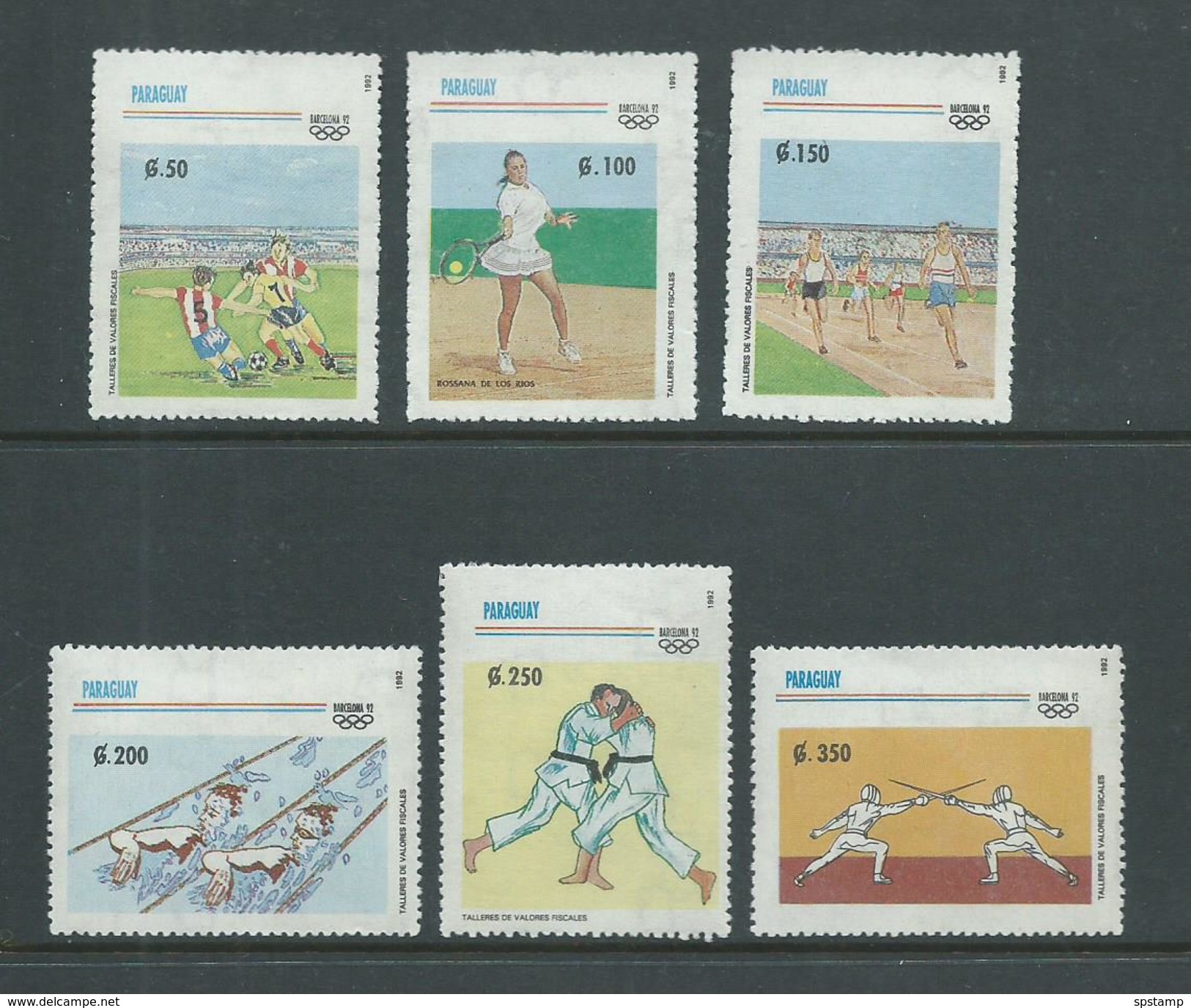 Paraguay 1992 Barcelona Olympic Games Set 6 MNH - Paraguay