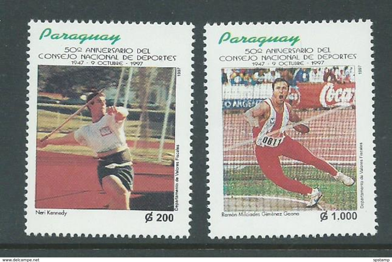 Paraguay 1997 Sports Council Set Of 2 , Some Gum Wrinkle - Paraguay