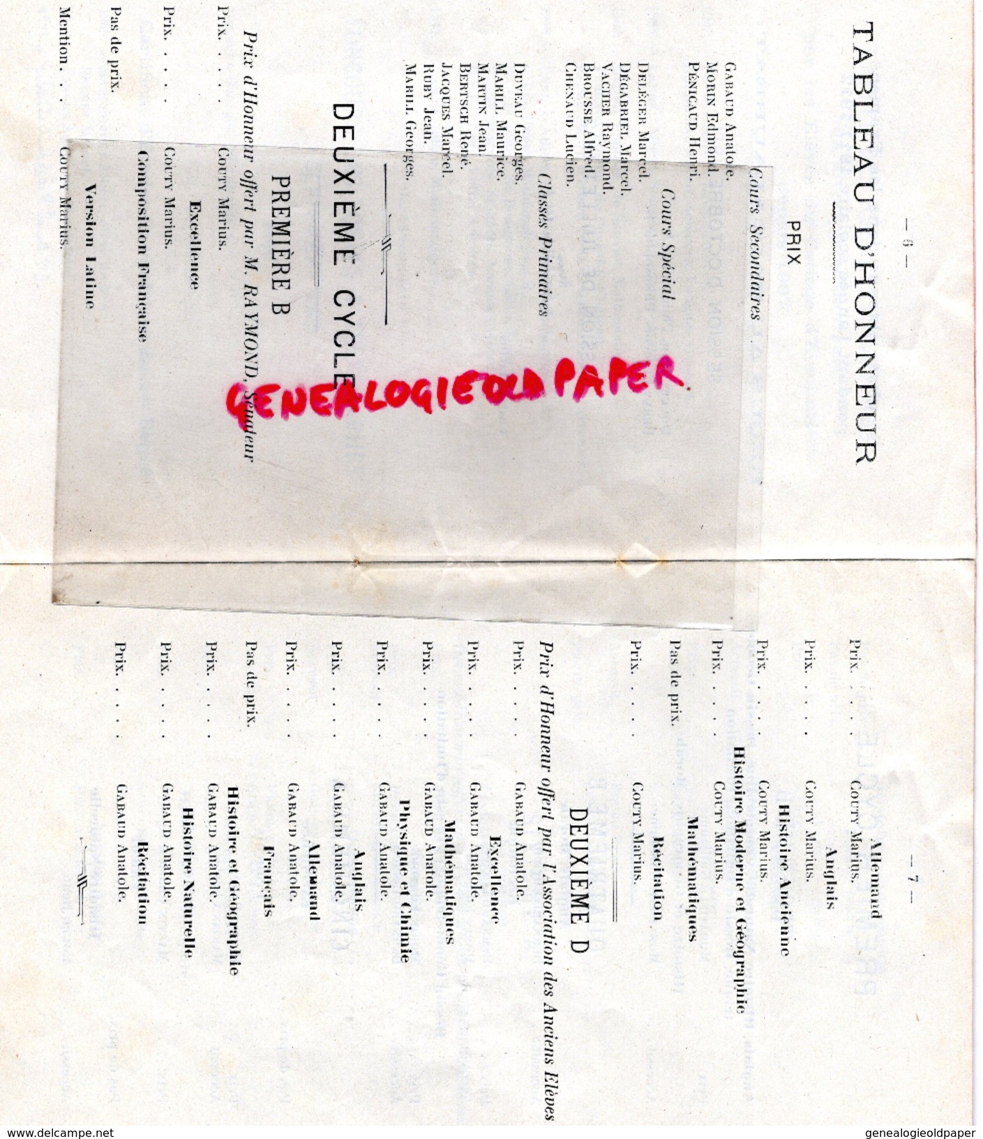 87 - EYMOUTIERS- COLLEGE DISTRIBUTION SOLENNELLE DES PRIX 28 JUILLET 1912- PIERRE LAGAROSSE VICE PDT PREFECTURE - Documents Historiques