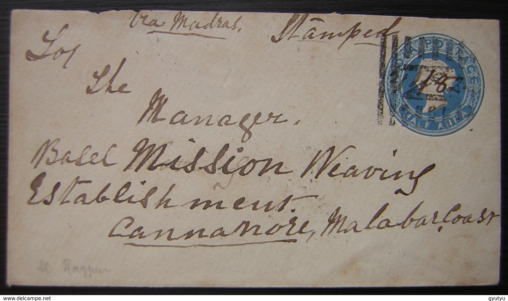 Inde Britannique, Lettre Pour Cannanore Malabar Coast Entier Postal, Date à Définir - 1882-1901 Empire