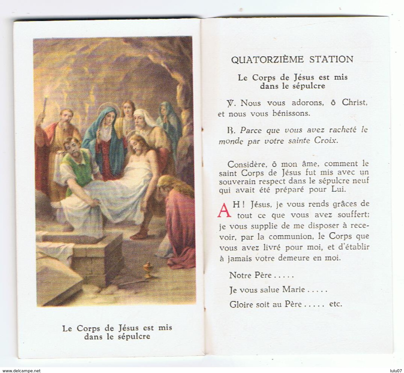 Le Chemin De La Croix   14 Stations Imagées 11.5 Cm  X  6.5 Cm - Religion