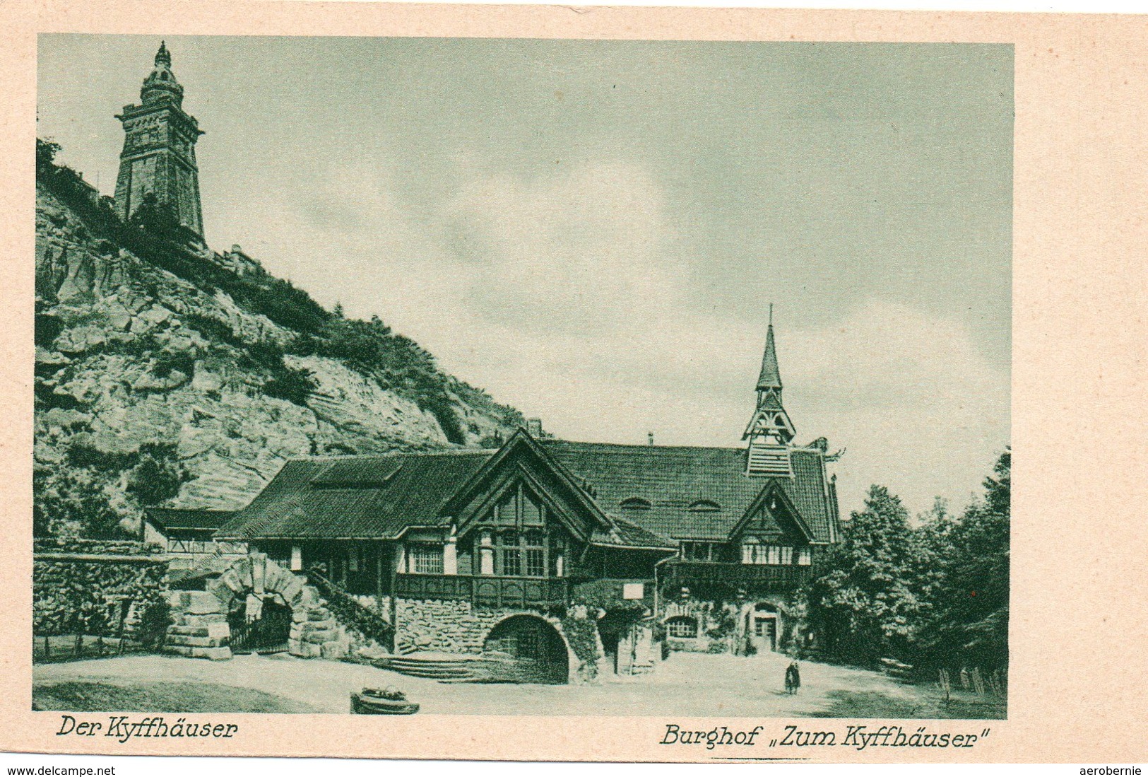 Alte Postkarte Burghof "Zum Kyffhäuser" - Kyffhäuser