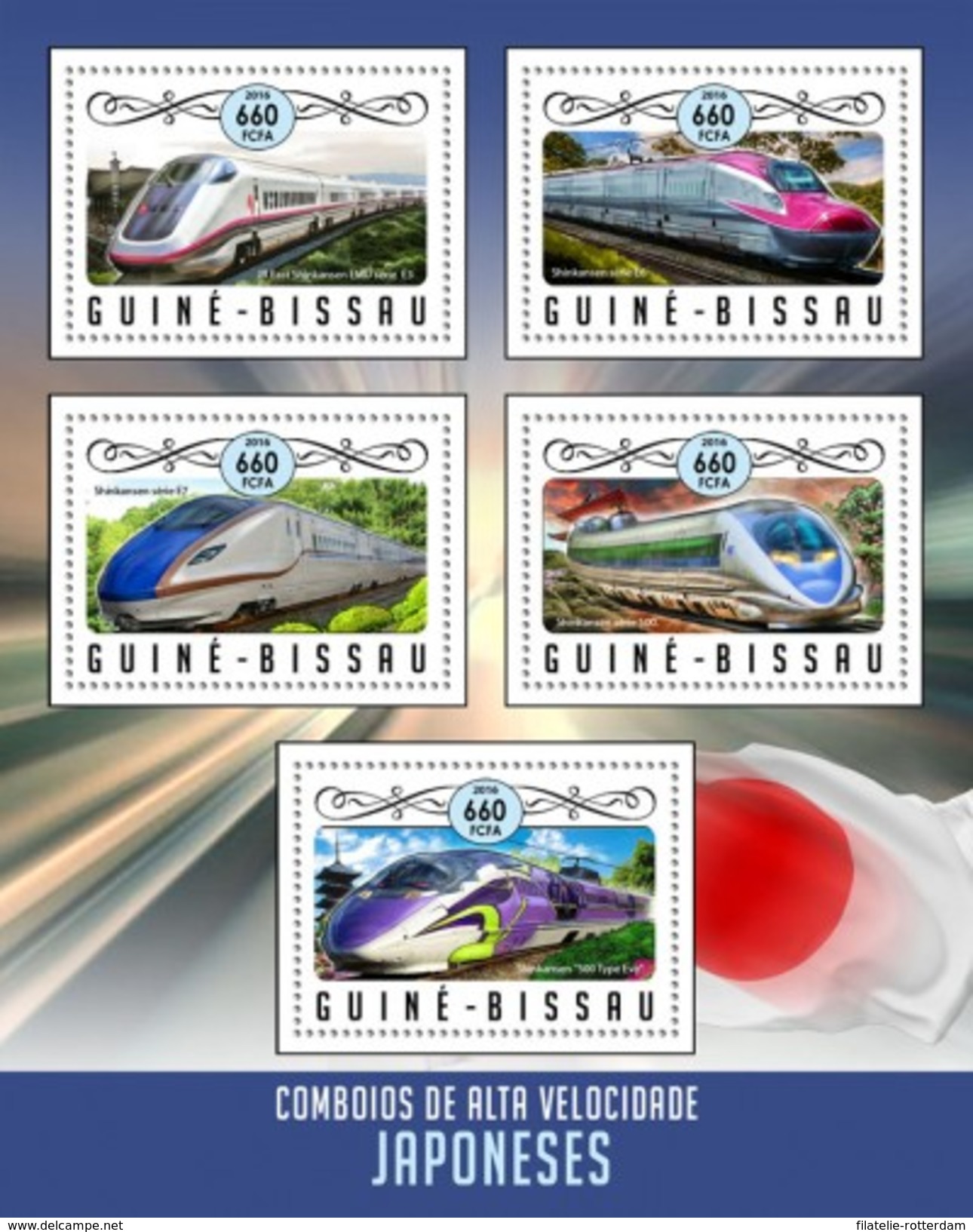 Guinee-Bissau - Postfris / MNH - Sheet Japanse Treinen 2016 - Guinea-Bissau