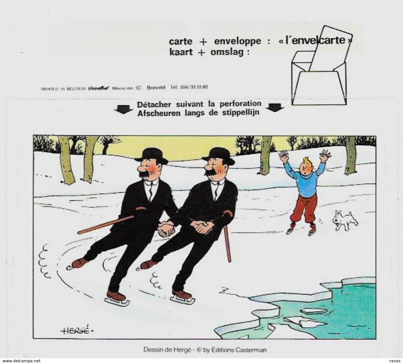 CPM Hergé Tintin Et Milou Non Circulé Enveloppe Lettre Carte - Hergé