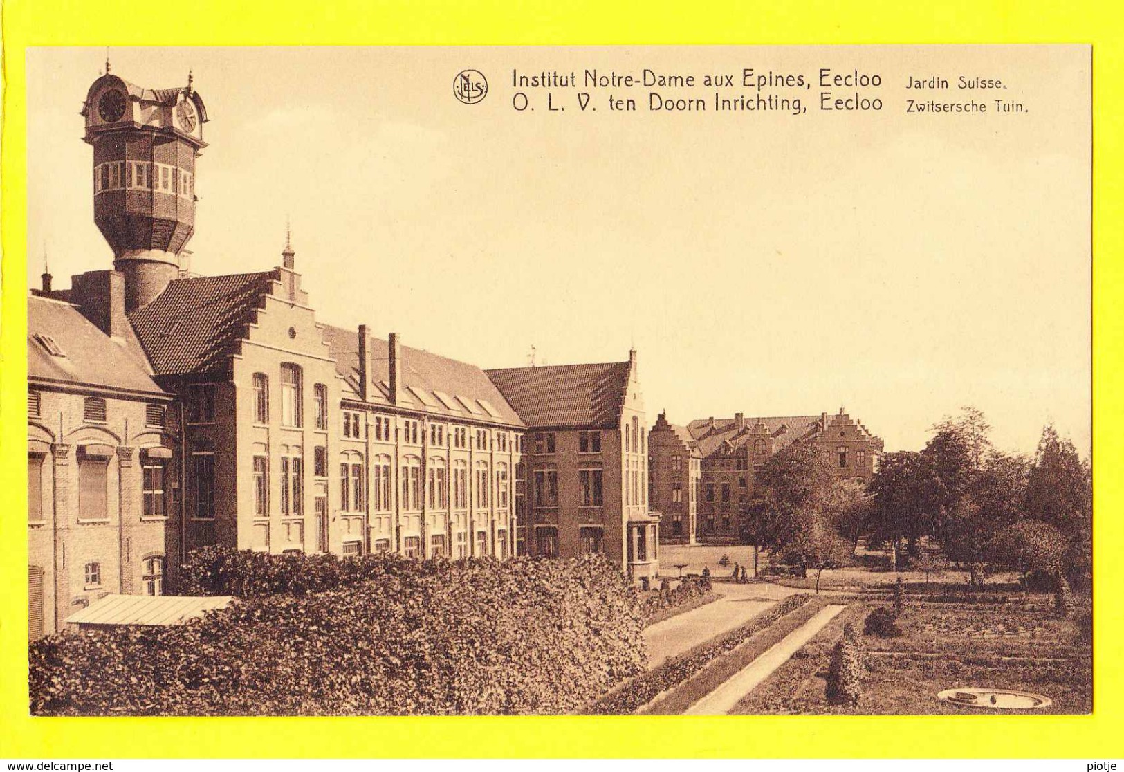 * Eeklo - Eecloo (Oost Vlaanderen) * (Nels) Institut Notre Dame Aux épines, Jerdin Suisse, Tuin, Garden, Parc, TOP - Eeklo