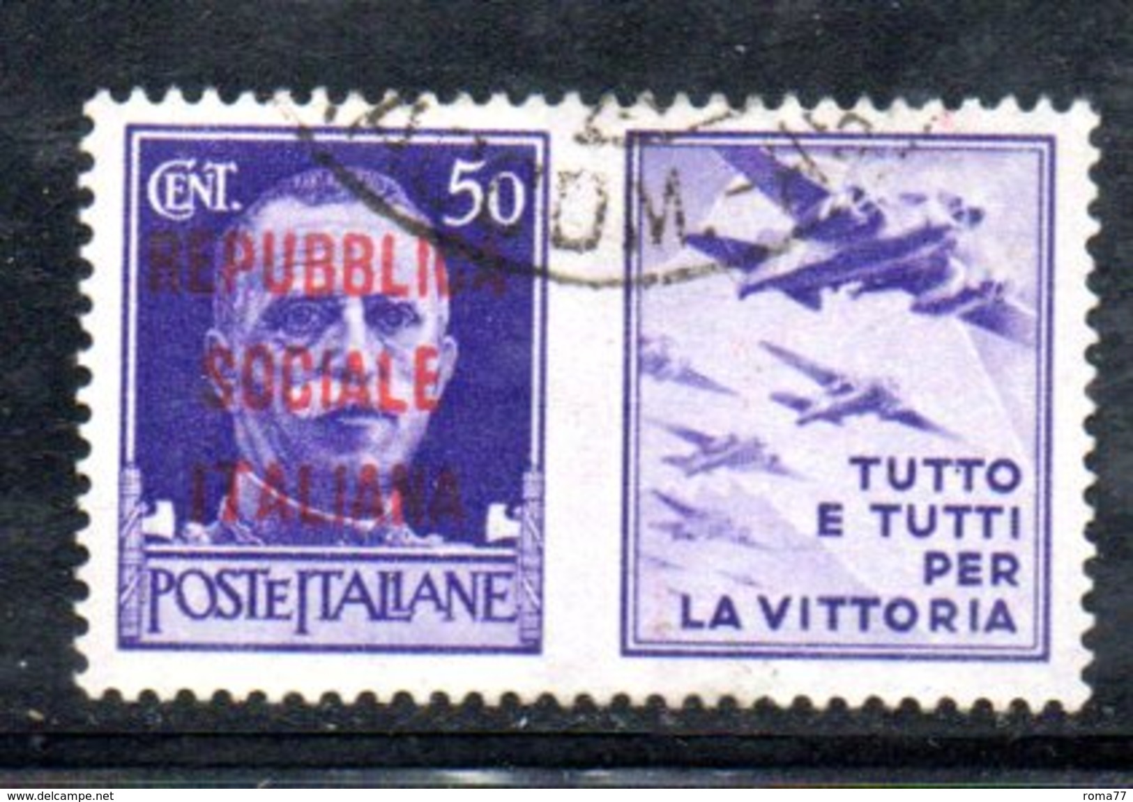 XP2272 - REPUBBLICA SOCIALE RSI , Propaganda Guerra 50 Cent Usato  " Tutto E Tutti ..." - Propaganda Di Guerra