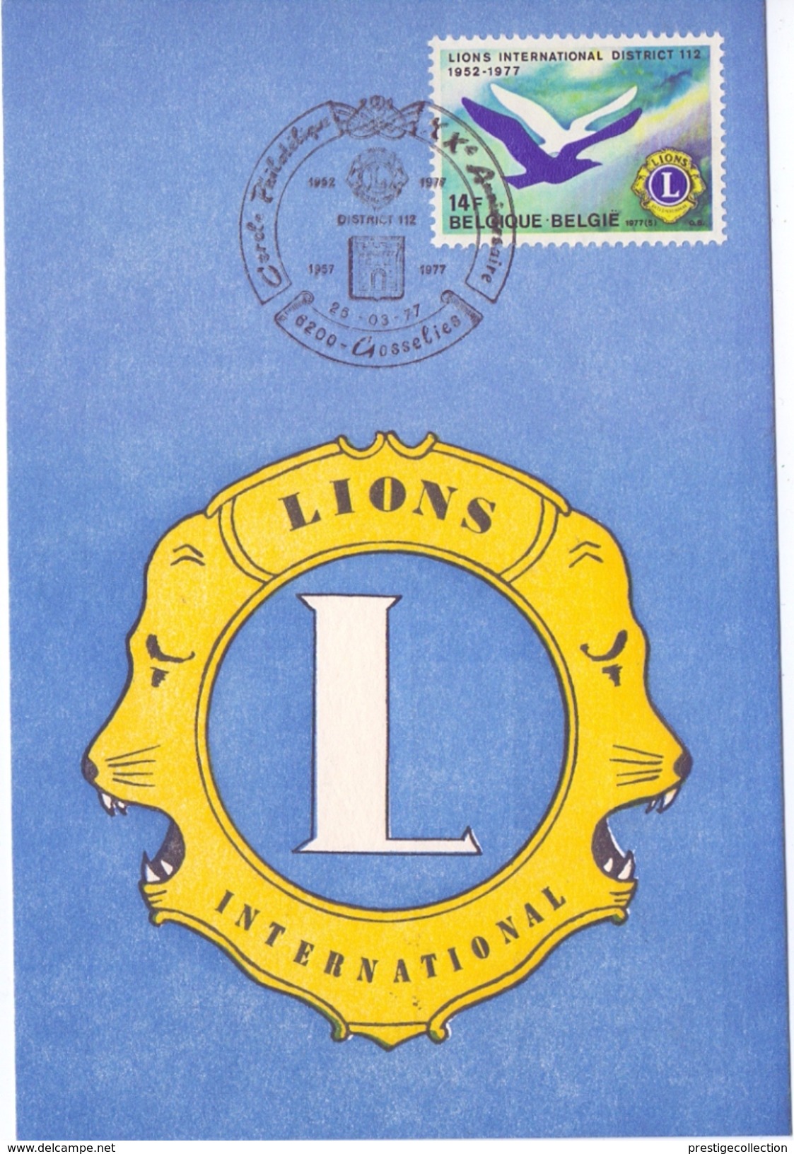 BELGIQUE INTERNATIONAL DISTRECT LIONS 1977   (FEB170058) - International Institutions