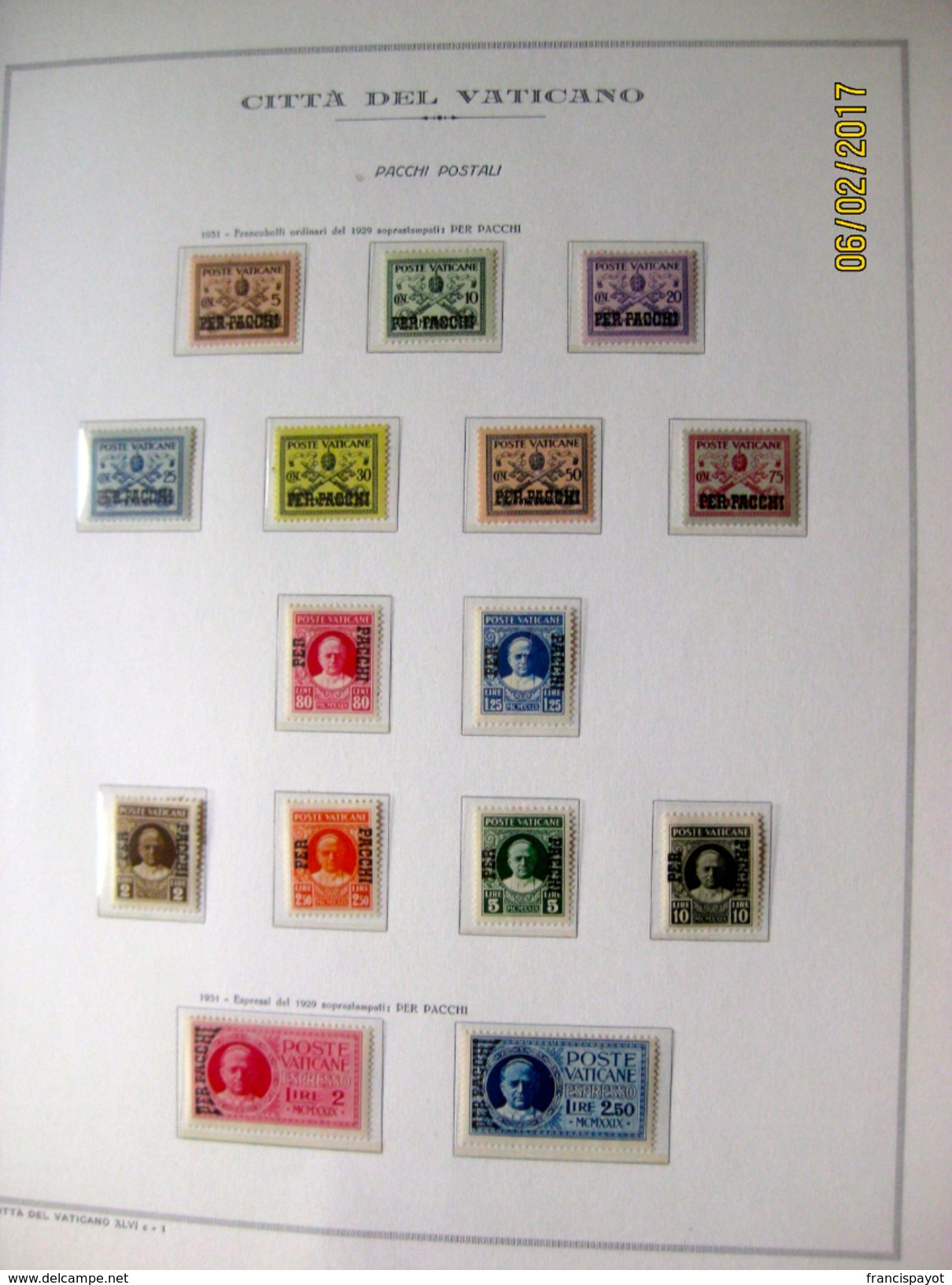 Vatican: Pacchi 1931 (15 Stamps) - Parcel Post