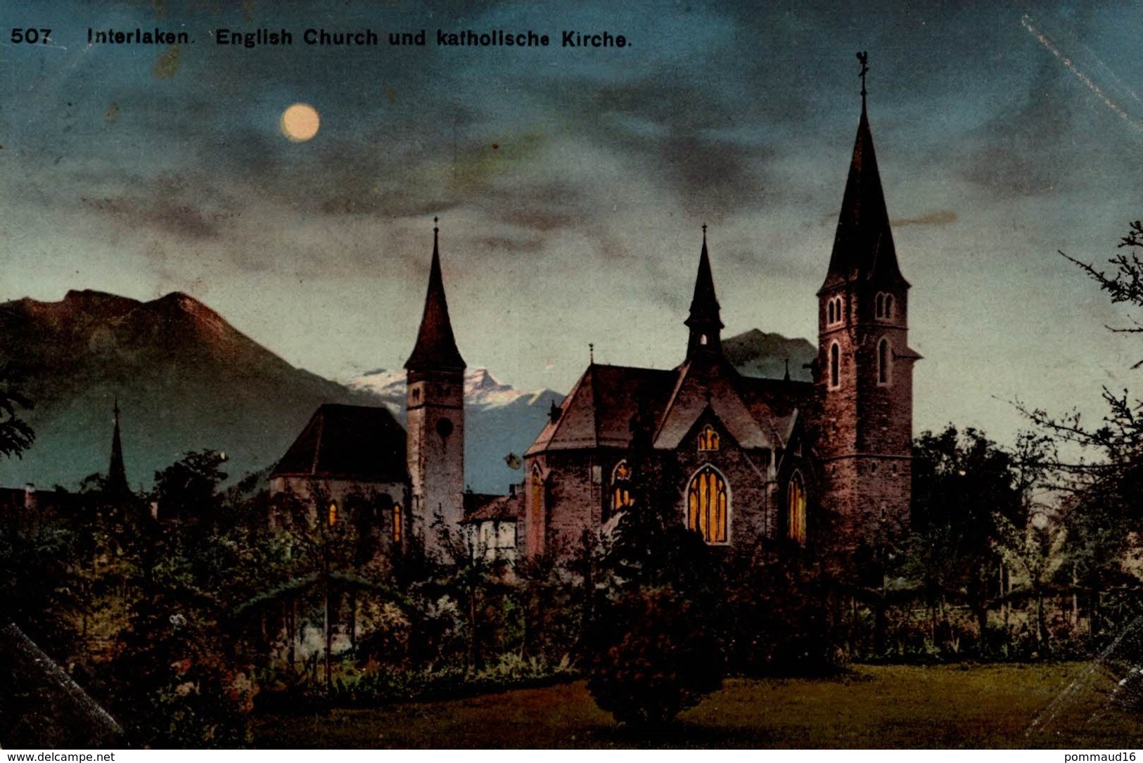 CPA Interlaken English Church Und Katholische Kirche - Interlaken