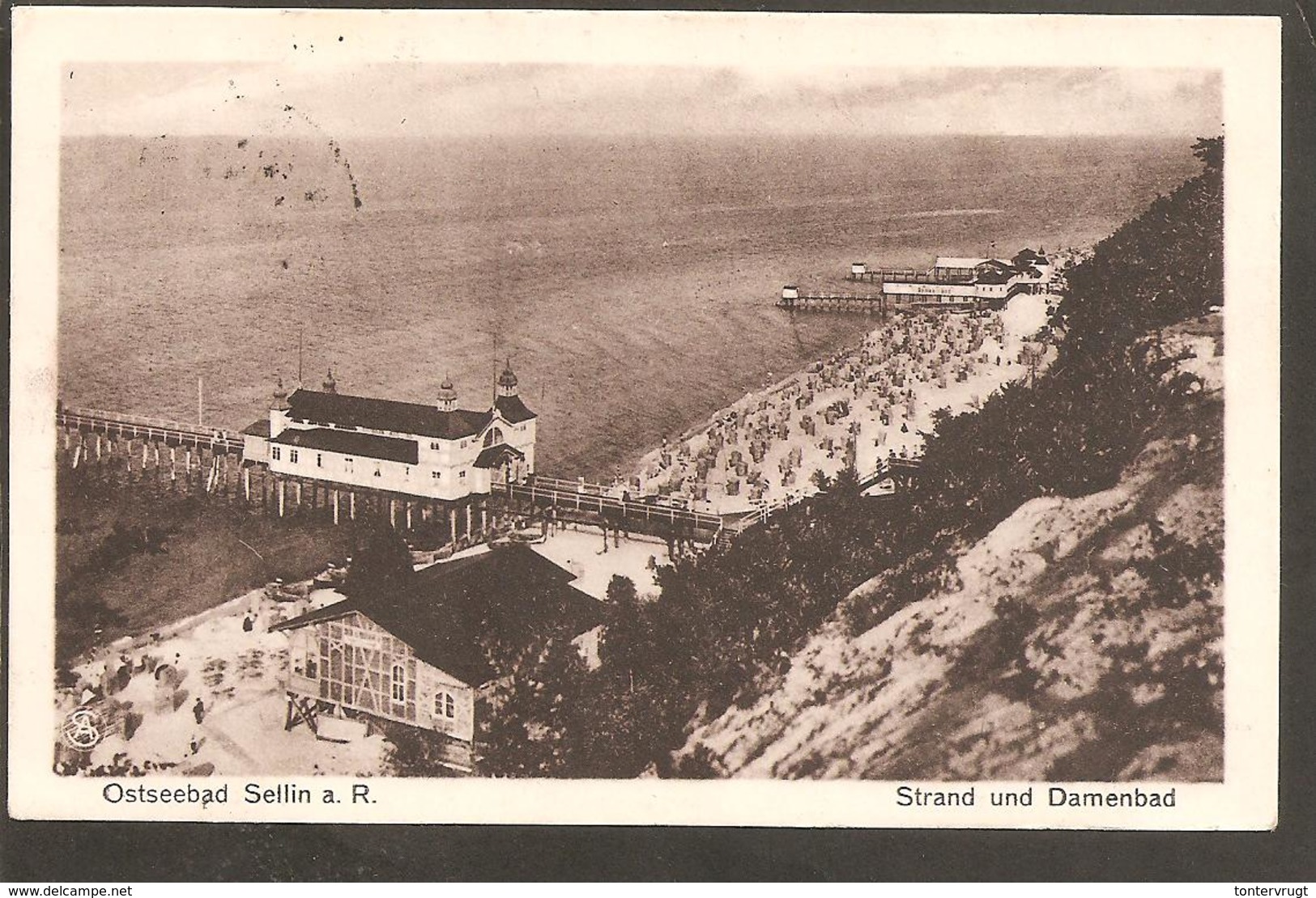 Sellin A. R. Strand Und Damenbad.Salonschiff Dampfer Rugard Auf Hoher See 1927 - Sellin