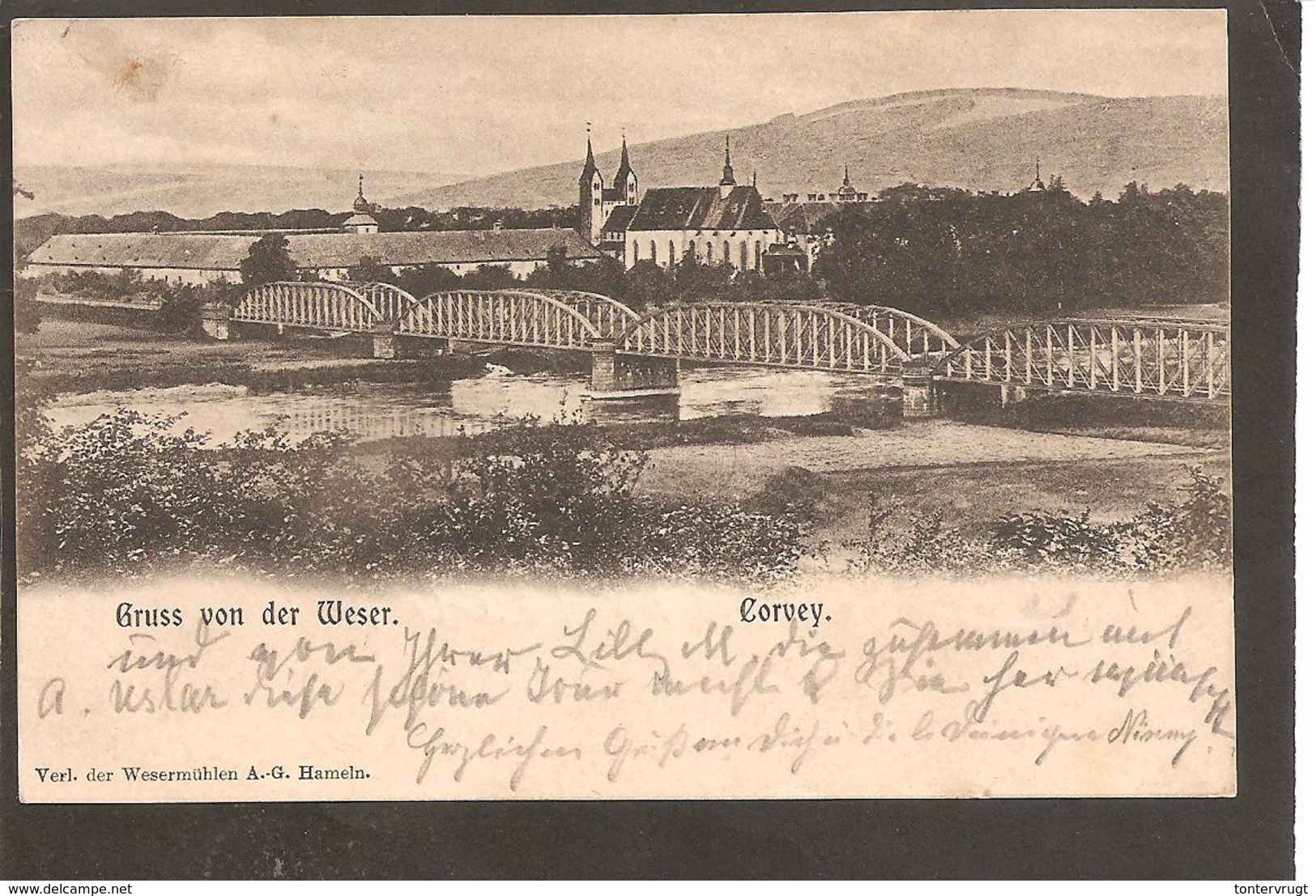 Corvey. Gruss Von Der Weser.Von Bord Des Dampfers  1902. Ab POLLE - Höxter