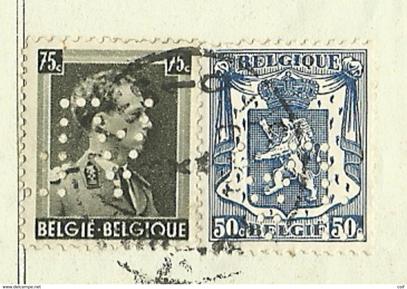 426+480 + Verso Fiscalezegel Op Recu Stempel BRUXELLES, Met Firmaperforatie (perfin) " A.F." L'AVENIR FAMILIAL - 1934-51