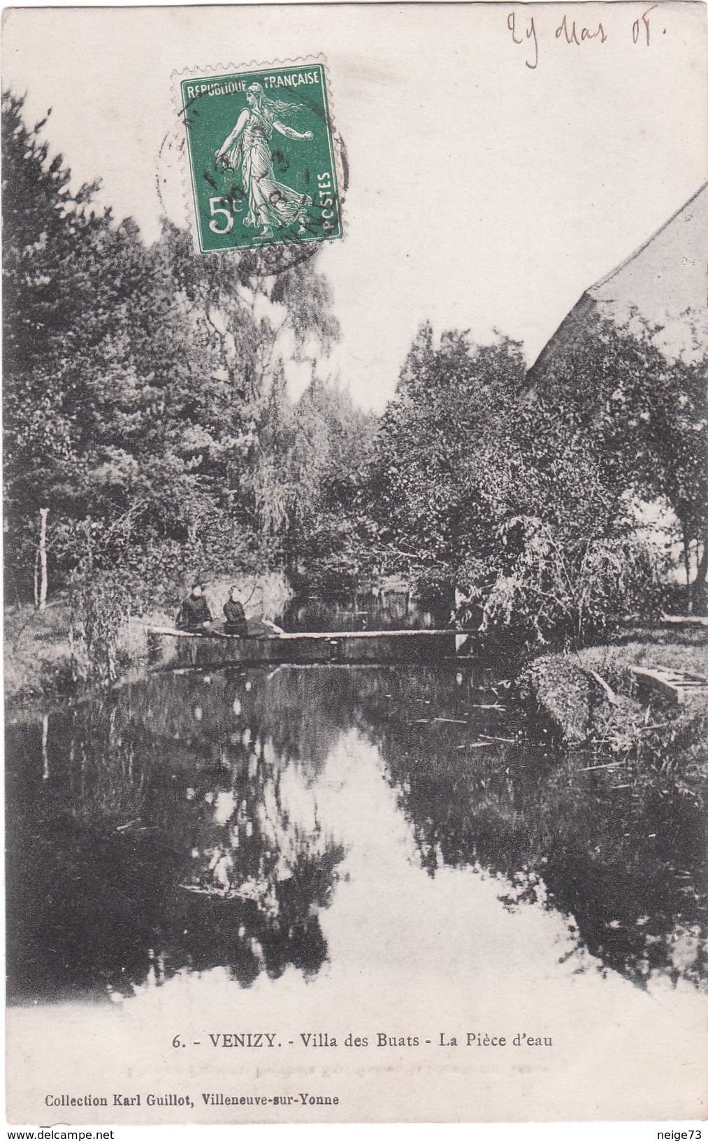 Carte Postale Ancienne De L'Yonne - Venizy - Villa Des Buats - Pièce D'eau - Autres & Non Classés