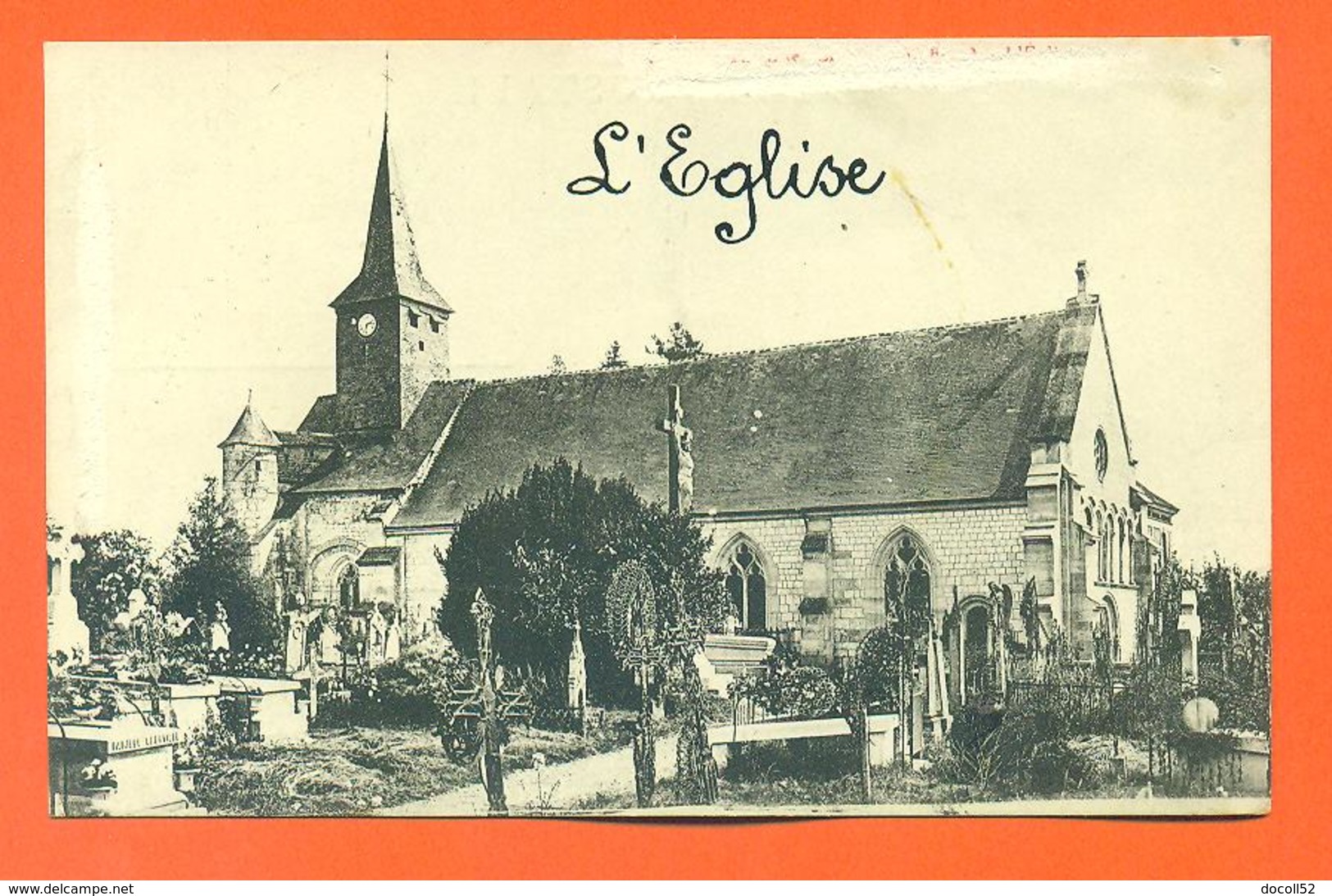 CPA  Corneville Sur Risle " L'église " Cimetière - Archives Delboy - LJCP 29 - Autres & Non Classés