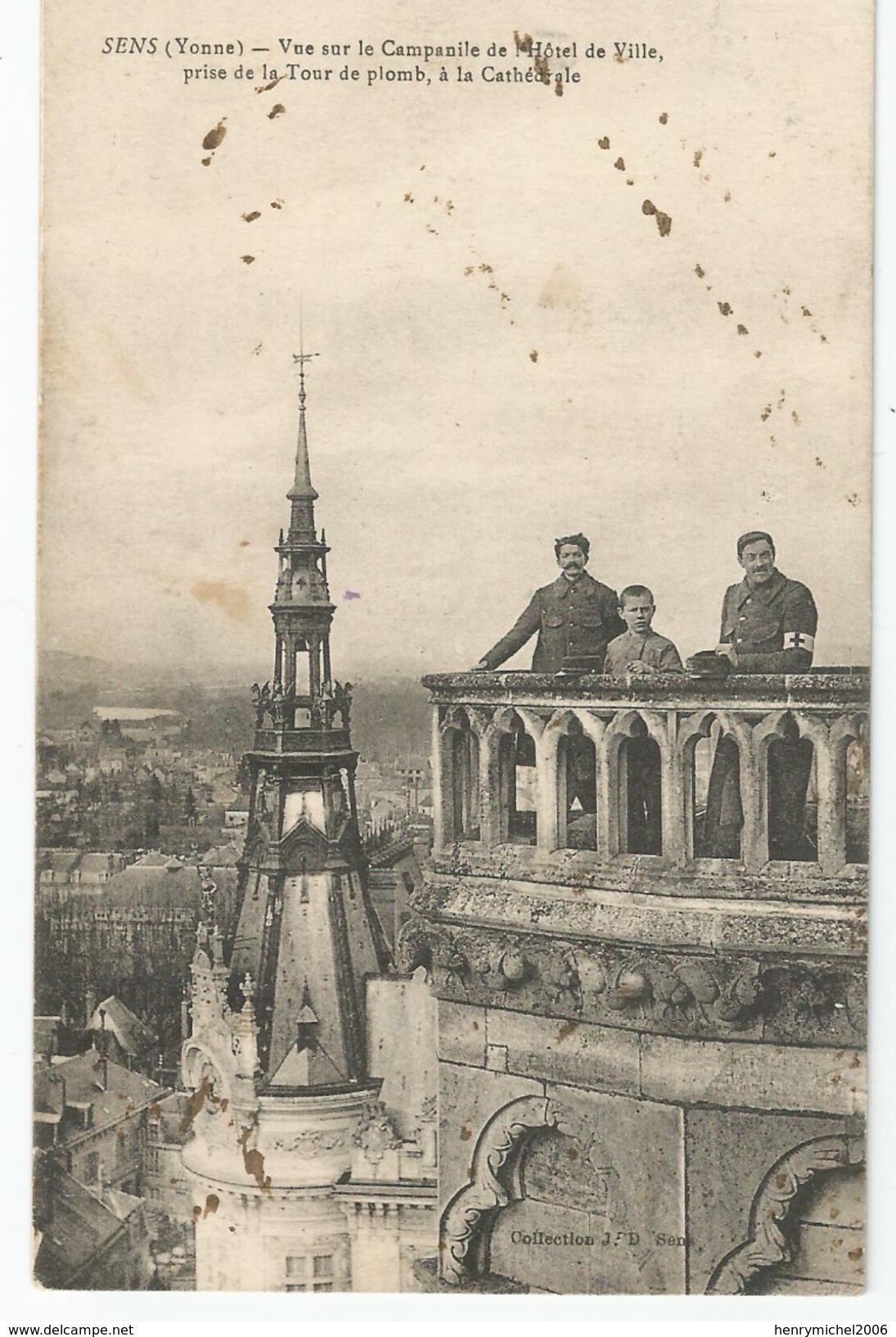 Marcophilie - Sens 89 Yonne Cachet Commission Militaire De La Gare Sens Lyon Est 1917 - Guerre De 1914-18