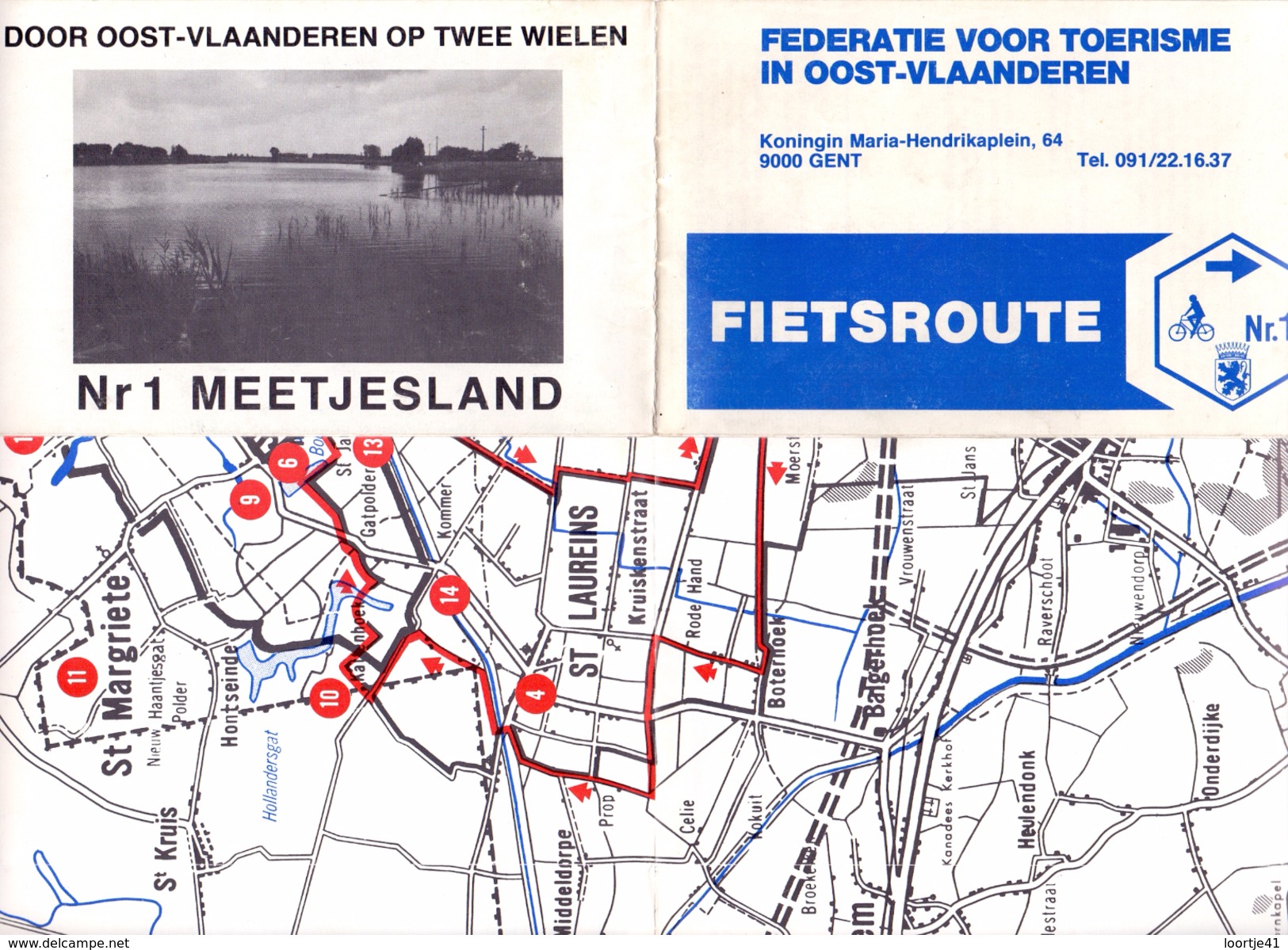 Fietsroute Landkaart - Nr 1 - Meetjesland - Cartes Routières