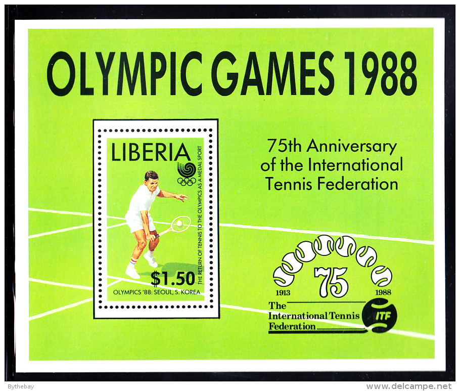 Liberia MNH 1988 #1096 Souvenir Sheet $1.50 Return Of Tennis As Olympic Medal Sport - Liberia