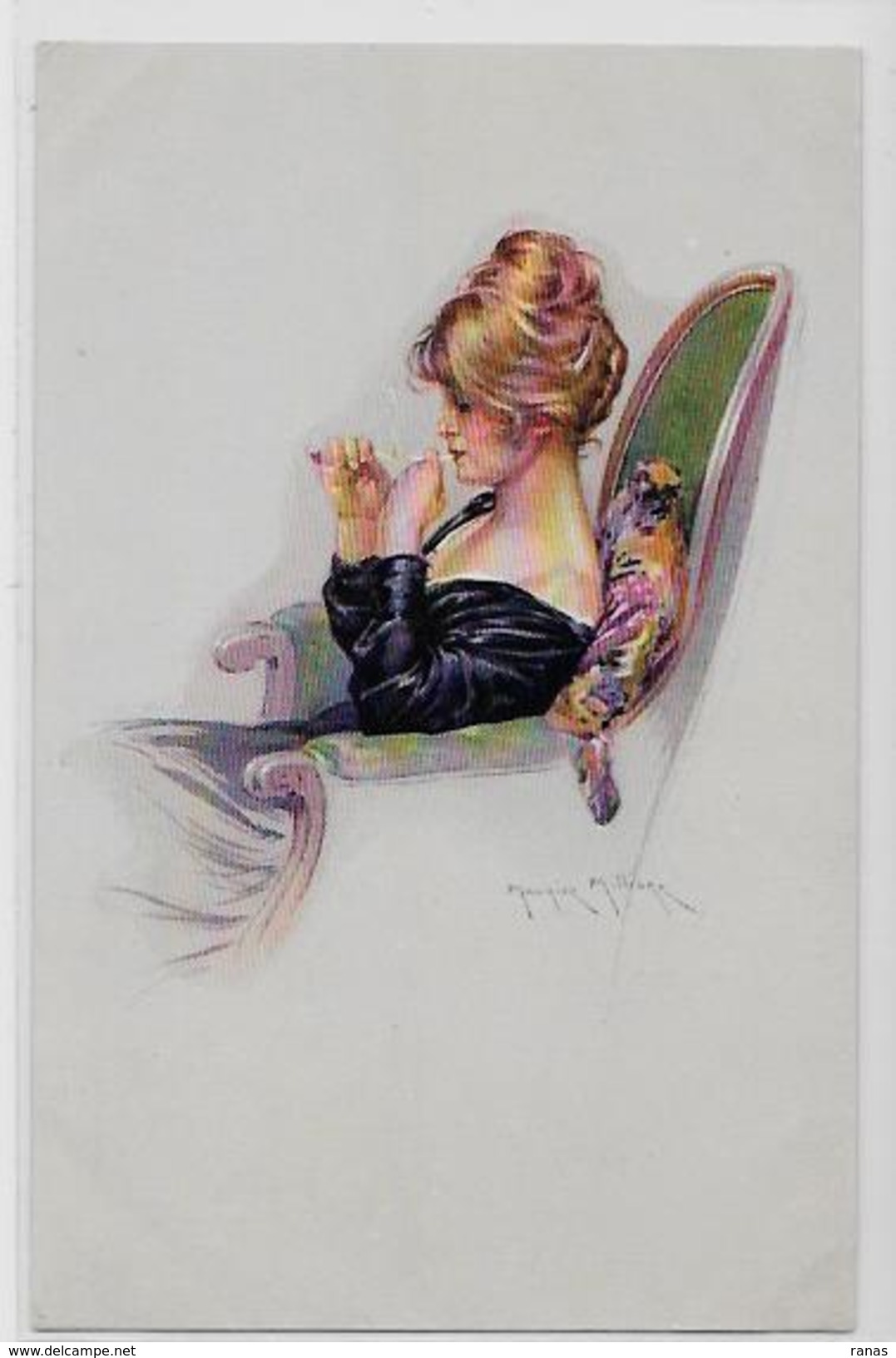 CPA Millière Art Nouveau Femme Girl Woman érotisme éros Non Circulé - Milliere