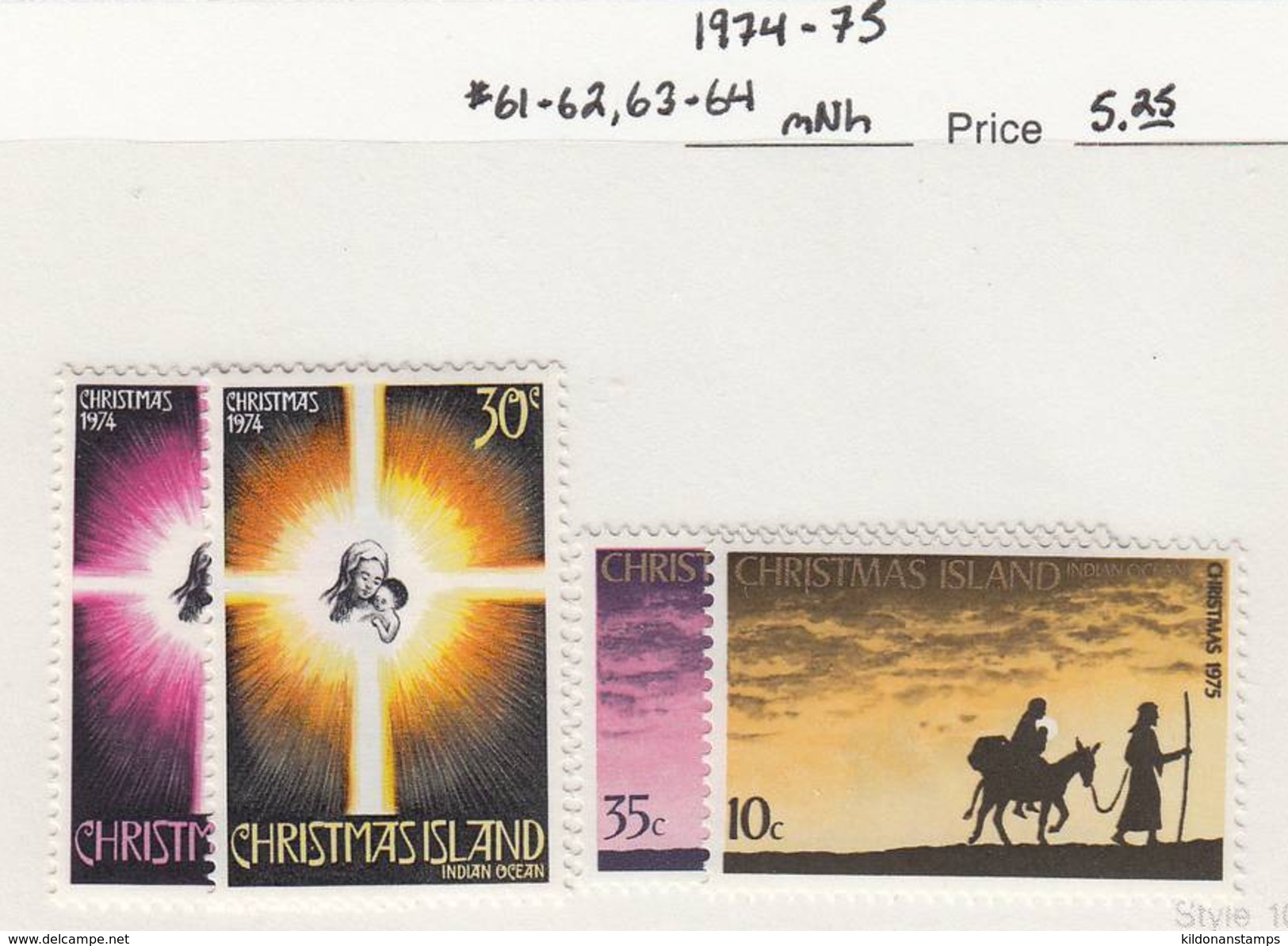 Christmas Islands 1974-75, Mint No Hinge, Sc# 61-62,63-64 - Christmaseiland