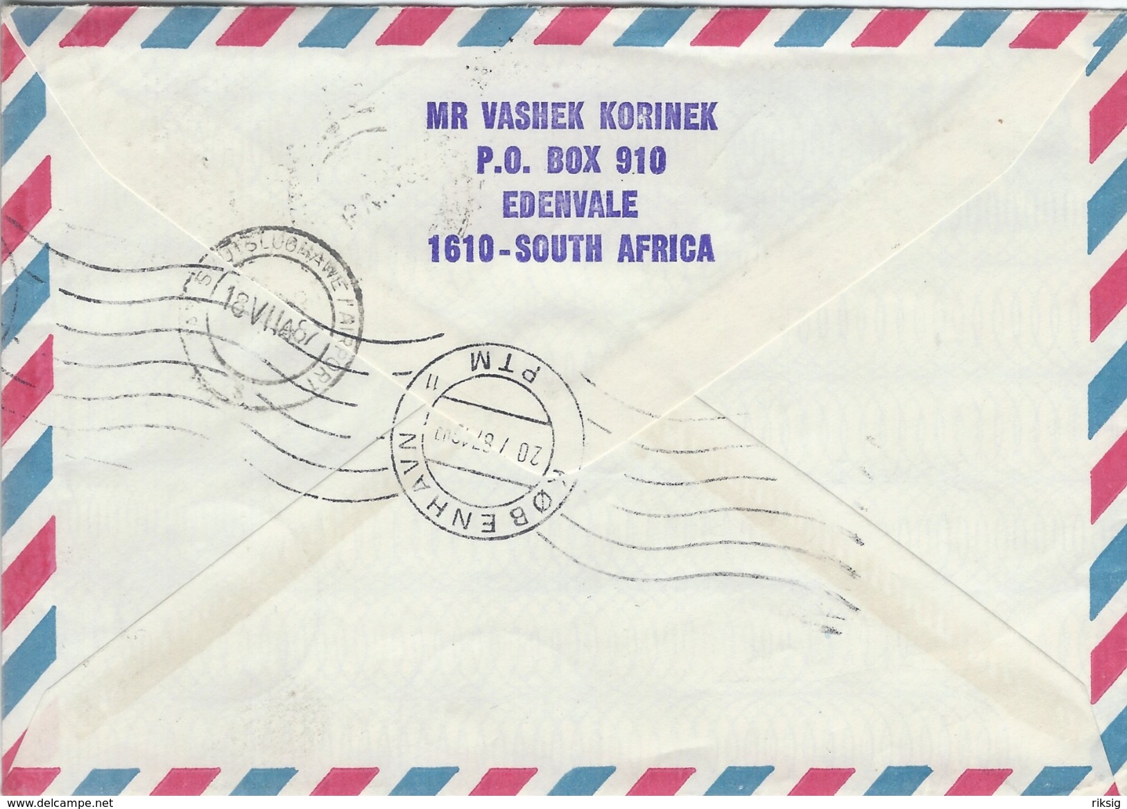 South Africa - Airmail - Express Letter. Sent To Greve Strand  Denmark 1987.  H-730 - Posta Aerea