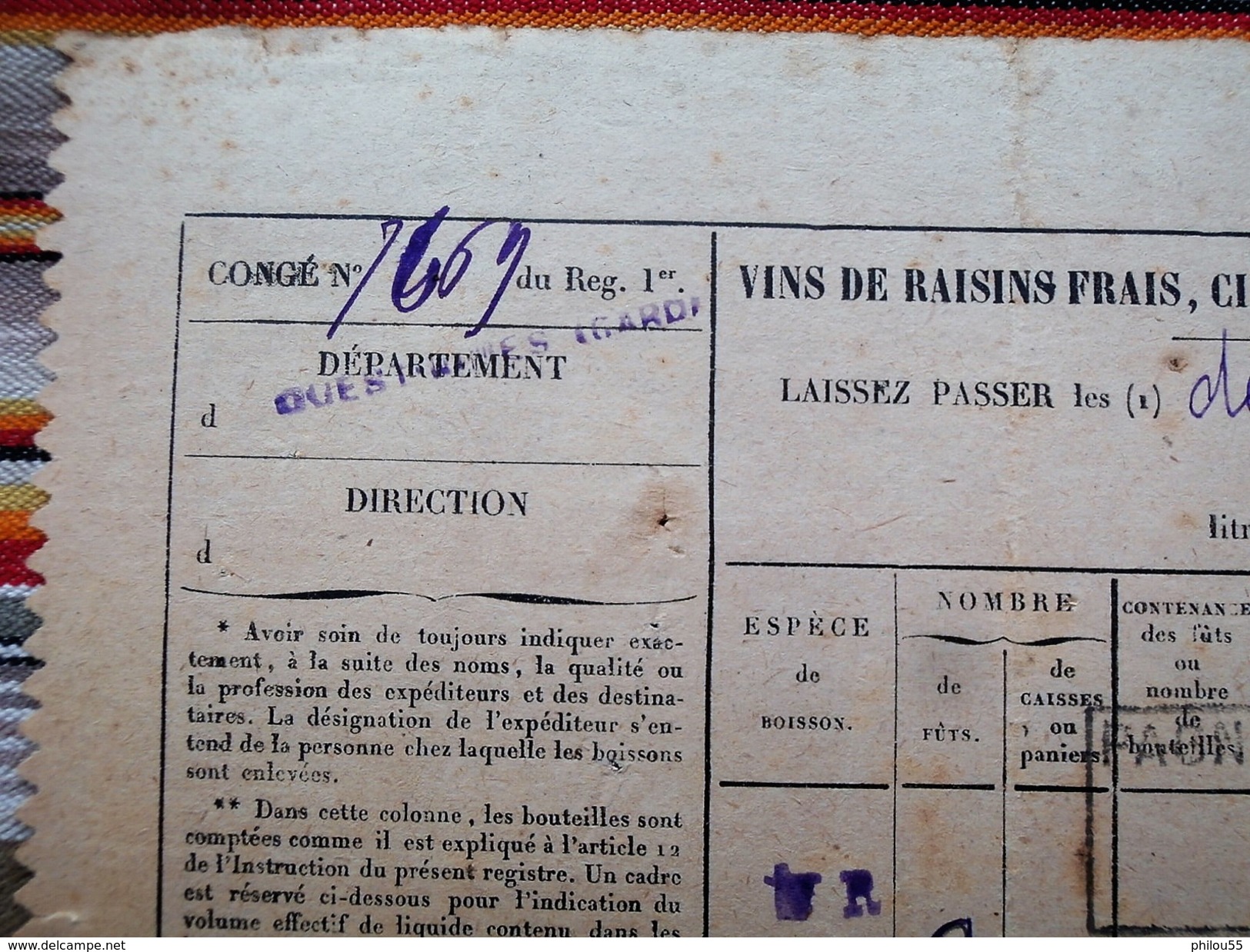 30 54 70 1902 document de transport de marchandises CHEMINS DE FER PLM + conge