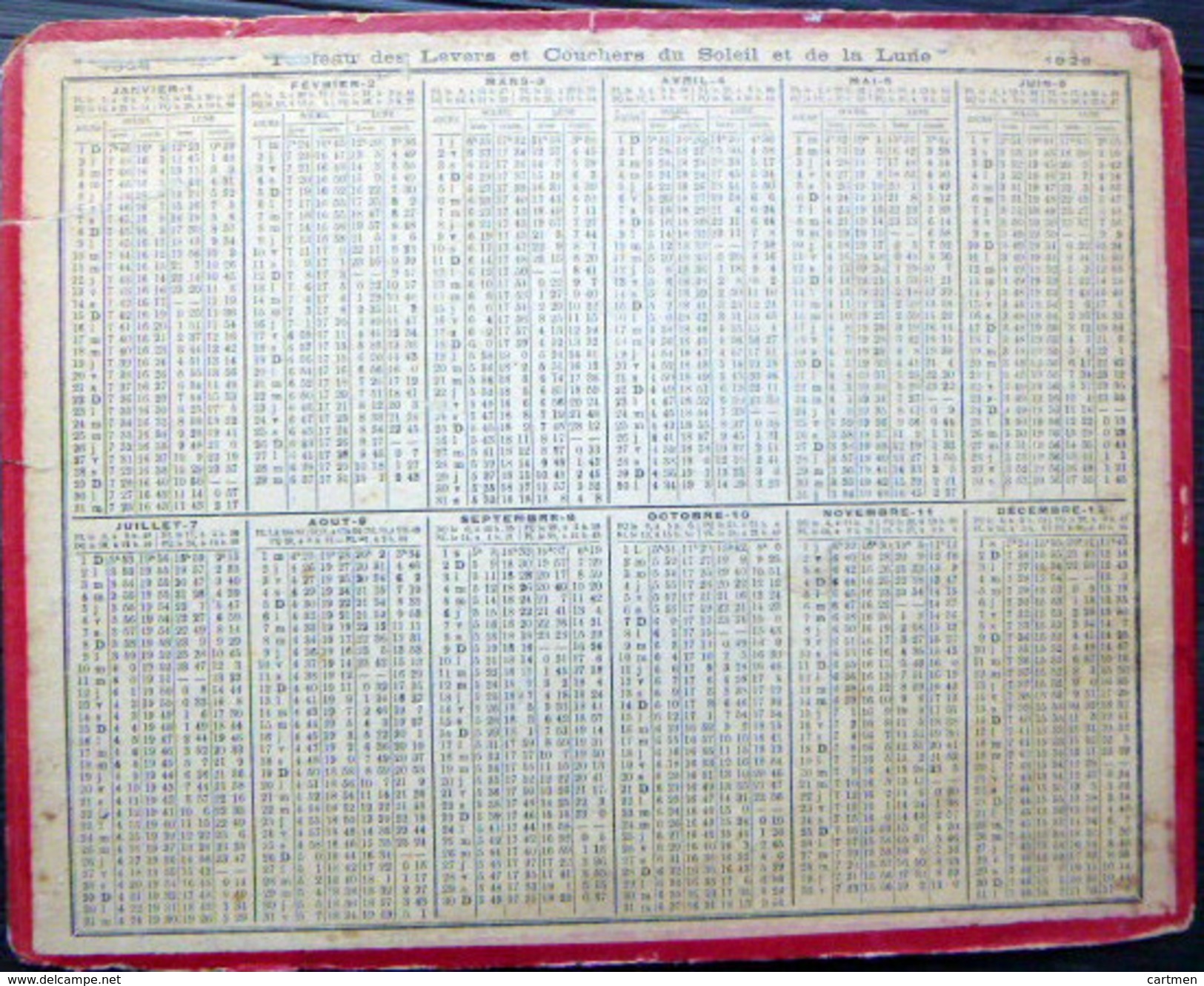 CALENDRIER ALMANACH DES POSTES PTT 1928 LA QUADRILLE    POSTES ET TELECOMMUNICATION - Big : 1921-40