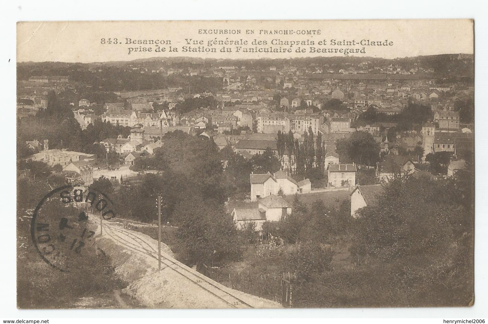 Marcophilie Cachet Hopital Sanitaire Besançon St Claude 1917 - 25 - Doubs - Guerre De 1914-18