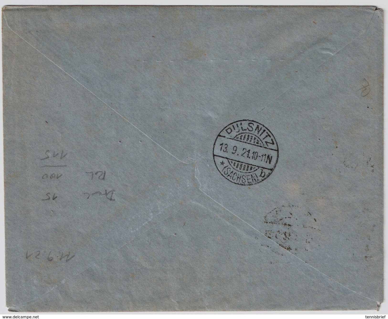 1921, Portogerechte Reko-Drucksache! , #7350 - Briefe U. Dokumente