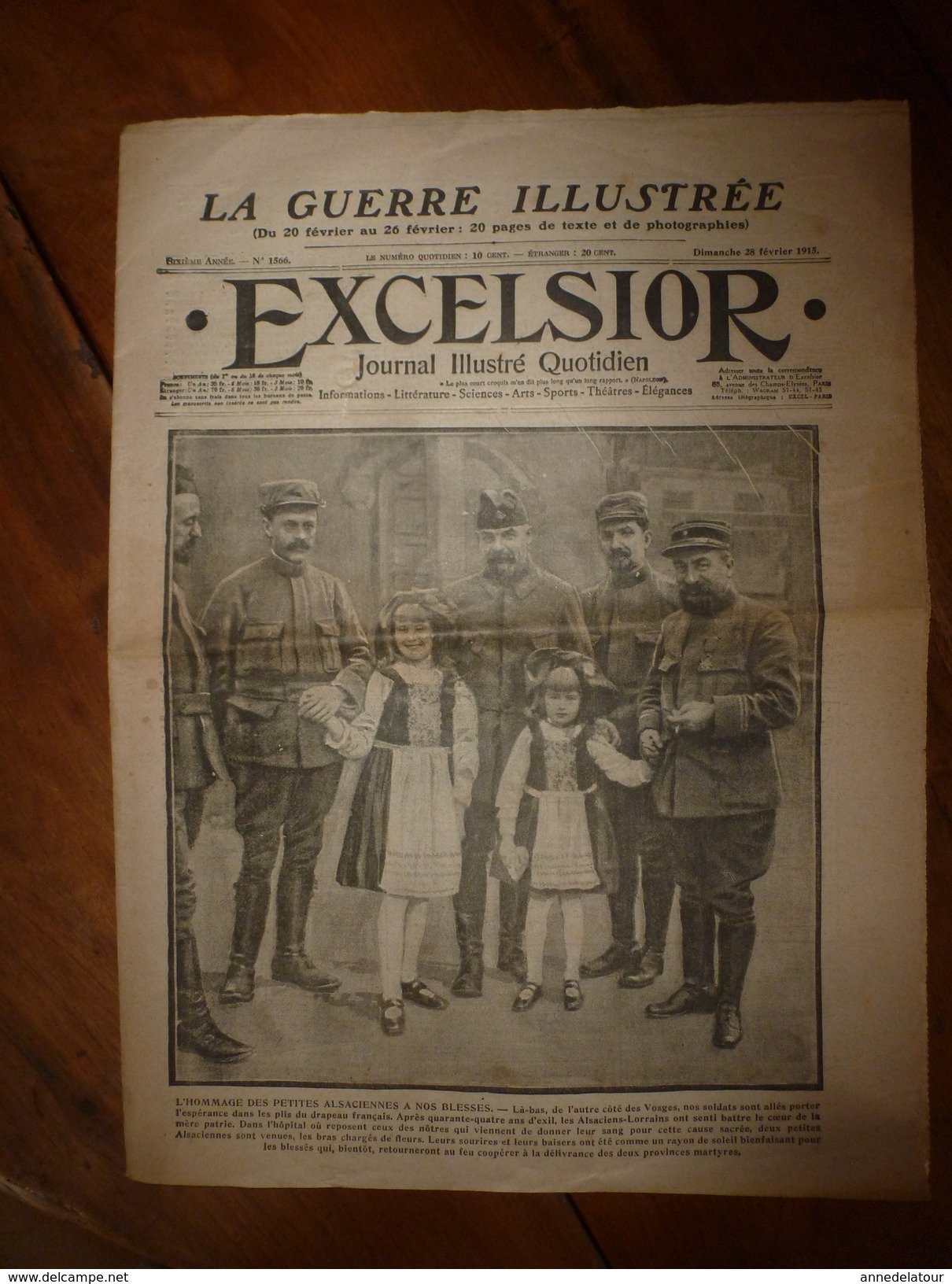 1915 EXCELSIOR :Chanson Le Pain KK; Sus Sur HEERENTAGE; Sary-Kamych;Histoire Du Chien Pervyse; MOULIN-ROUGE Incendié;etc - French