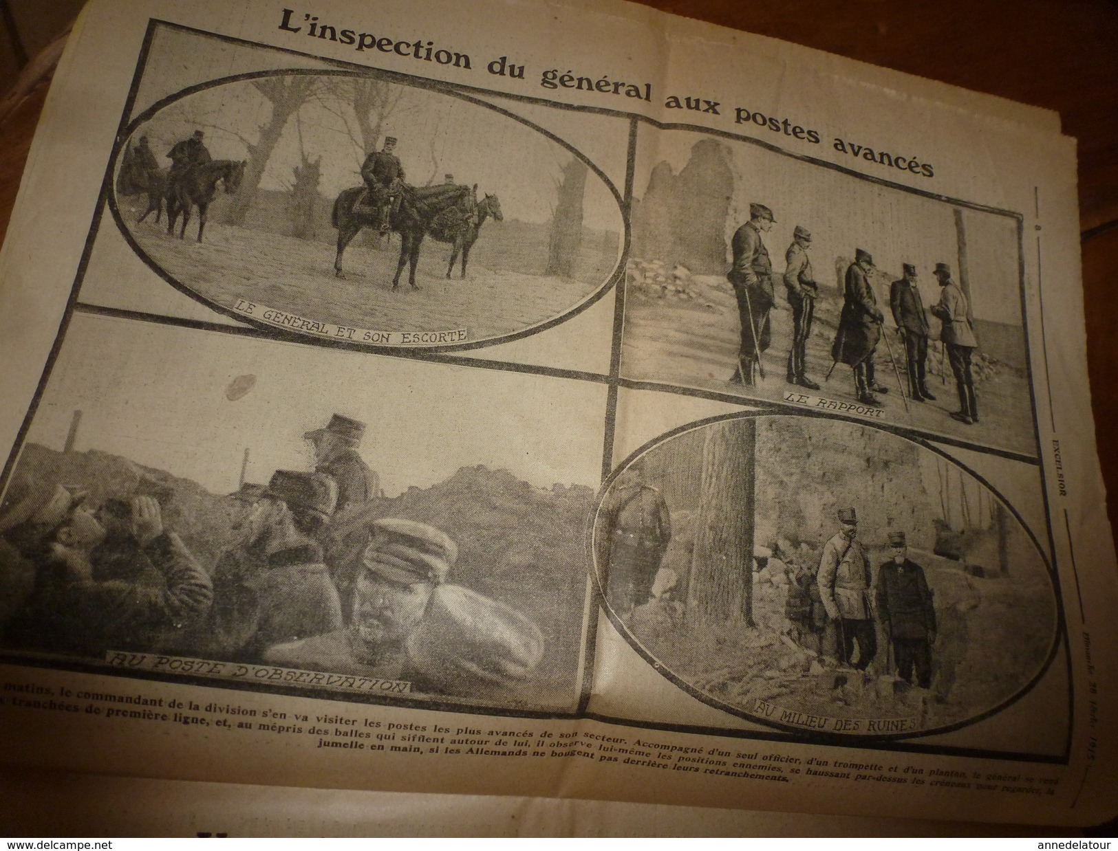 1915 EXCELSIOR :Chanson Le Pain KK; Sus sur HEERENTAGE; Sary-Kamych;Histoire du chien Pervyse; MOULIN-ROUGE incendié;etc