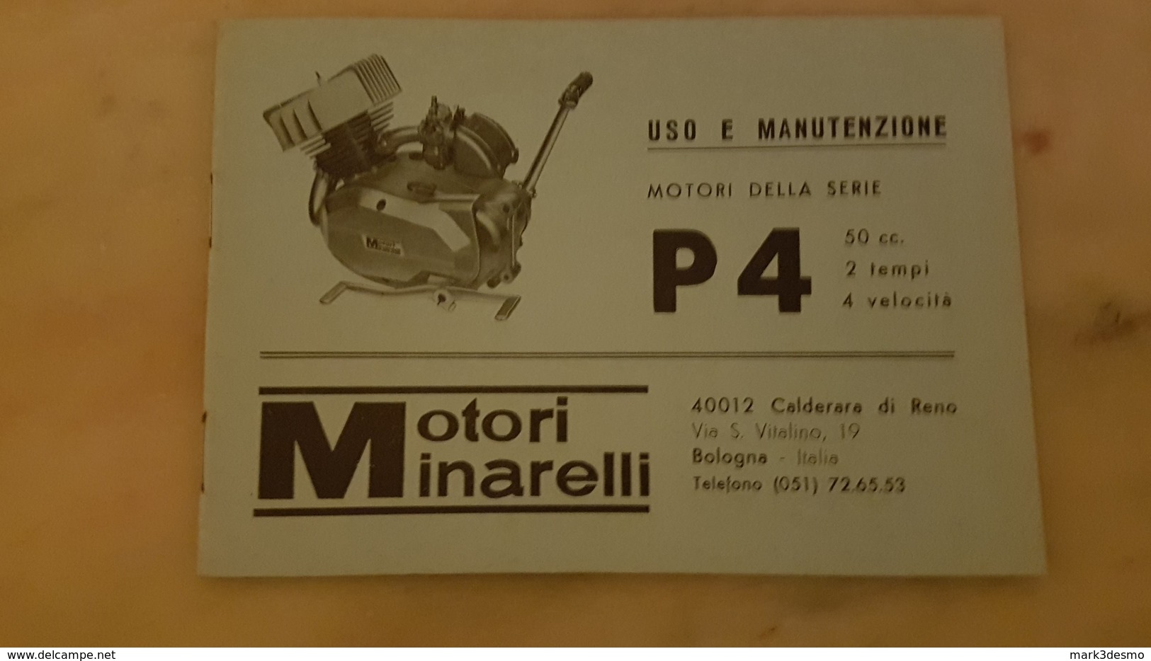 Minarelli Motore P4 1972 Manuale Uso Originale - Genuine Motorcycle Owner's Manual  - Betriebsanleitung - Moteurs