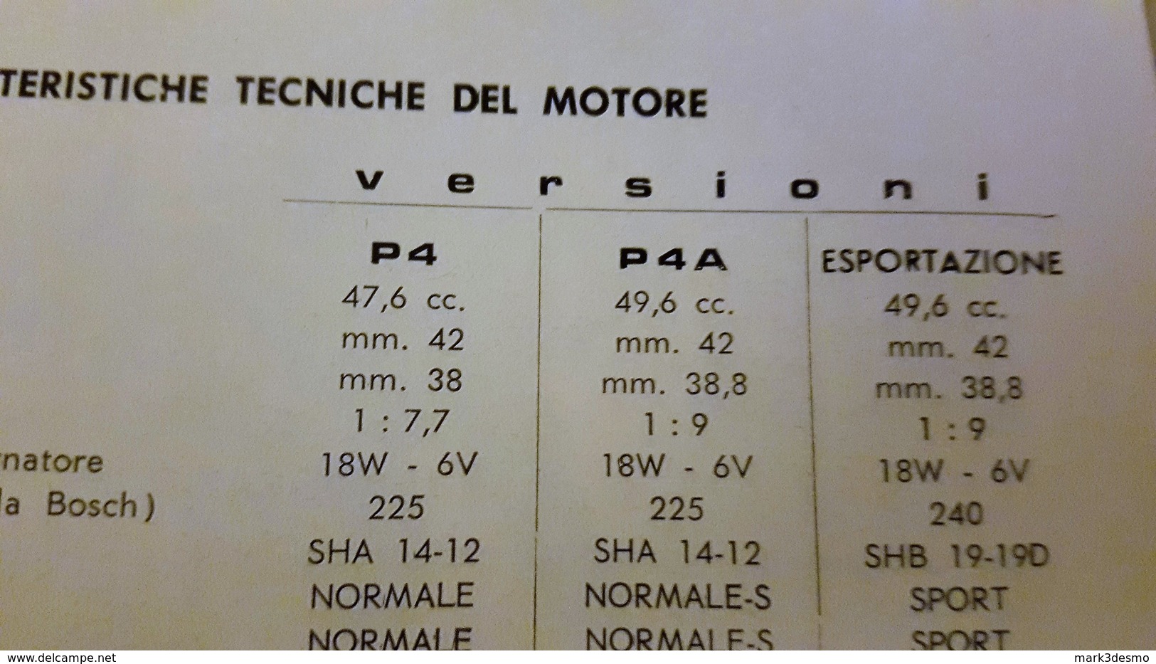 Minarelli Motore P4 1972 Manuale Uso Originale - Genuine Motorcycle Owner's Manual  - Betriebsanleitung - Motori