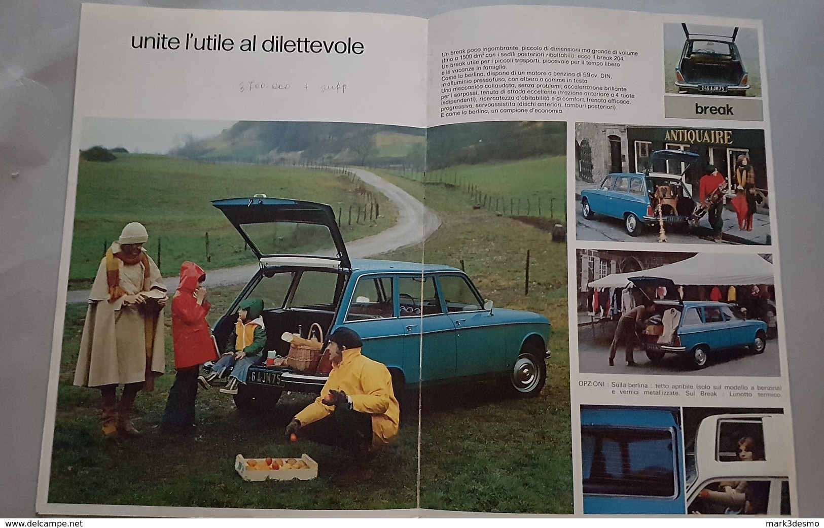 Peugeot 204 1976 Depliant Originale Auto - Car Genuine Brochure - Prospekt - Moteurs