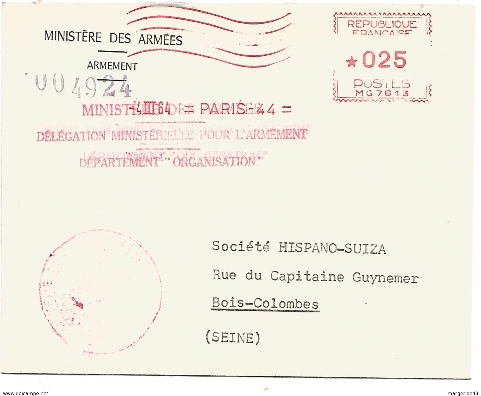 EMA SUR LETTRE A EN TETE DE PARIS 44 - EMA (Printer Machine)