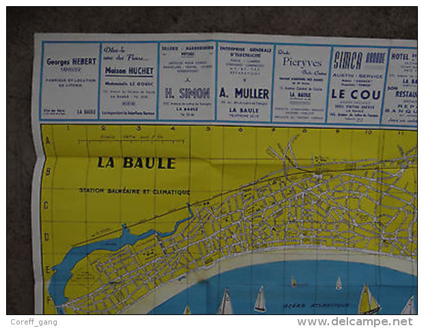 Plan De La Baule 1960 - Station Balnéaire Et Climatique - 53 X 75 Cm - Autres & Non Classés