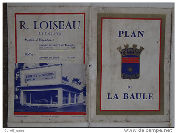 Plan de la Baule 1960 - station balnéaire et climatique - 53 x 75 cm