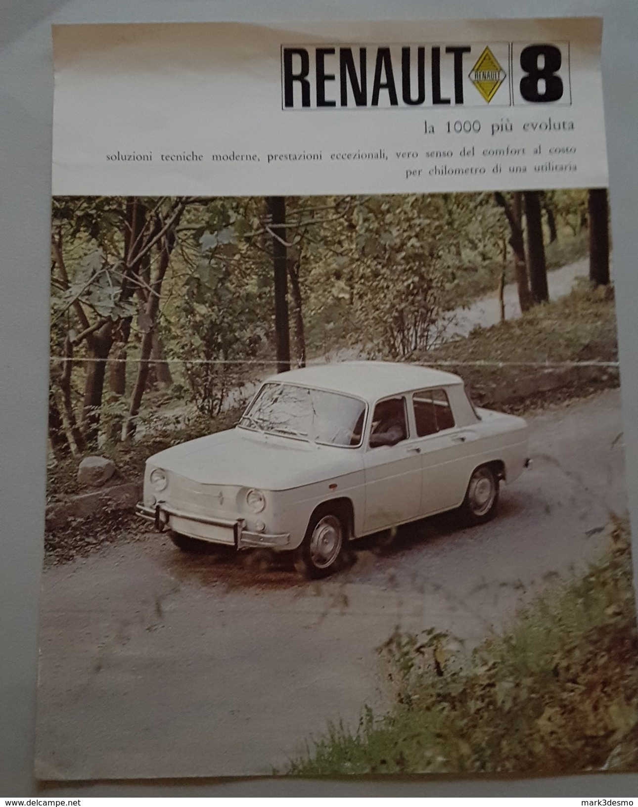 Renault 8 Depliant Originale Auto - Genuine Car Brochure - Prospekt - Motores